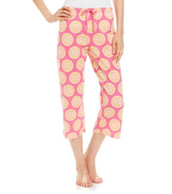 Jockey® Bright Pink Knit Capris - Medallions