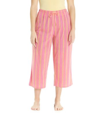 Jockey® Bright Pink Plus Size Knit Capris - Rope Stripe