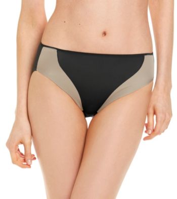 Naomi & Nicole Wonderful Edge Tonal Hi-Cut Panty - Black Cinder