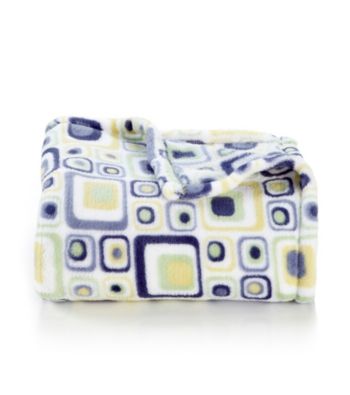 LivingQuarters Micro Cozy Geo Squares Throw