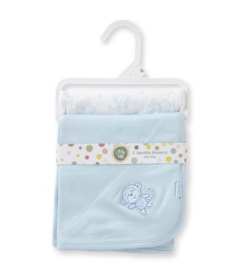 Little Me® Baby Boys' Blue 2-pk. Monkey Receiving Blankets