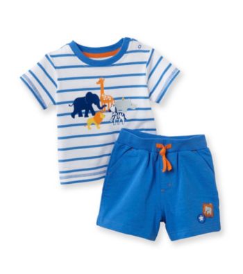 Little Me® Baby Boys' Blue Safari Shorts Set