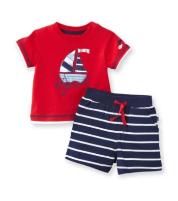Little Me® Baby Boys' Red Sailboat Shorts Set