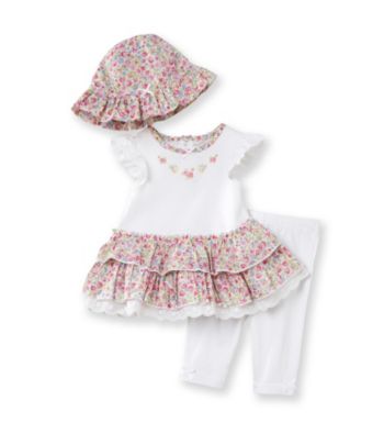 Little Me® Baby Girls' White Blossom Dress and Leggings Set