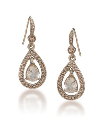 Carolee® Topaz Crystal Teardrop Earrings