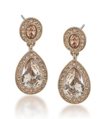 Carolee® Topaz Crystal Double Drop Earrings