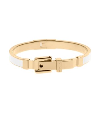 Michael Kors® Ecru/Goldtone Enamel Buckle Bangle