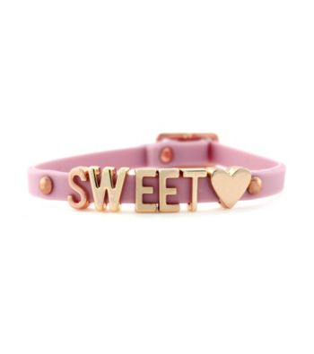 BCBGeneration™ Lilac and Rosegold Sweet Heart Rubber Mini Affirmation Bracelet