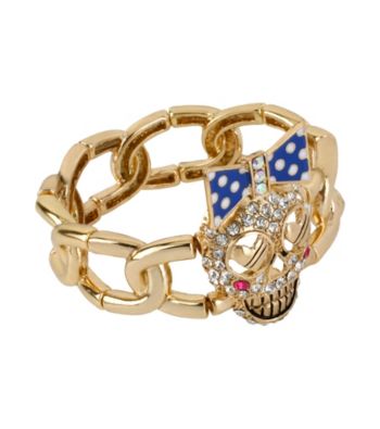 Betsey Johnson® Goldtone Skull Stretch Bracelet