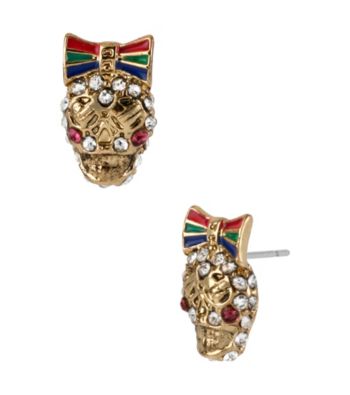 Betsey Johnson® Goldtone Skull Stud Earrings