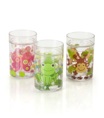 LivingQuarters Kids Glitter Floater Cup with Animal Pattern