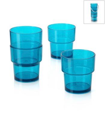 LivingQuarters 4-pc. Aqua Acrylic Cups
