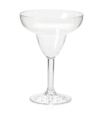 LivingQuarters Clear Acrylic Margarita Glass with Bubble Bottom