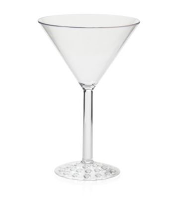 LivingQuarters Clear Acrylic Martini Glass with Bubble Bottom