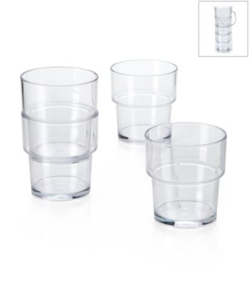 LivingQuarters 4-pc. Clear Acrylic Cup Set