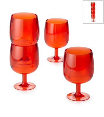 LivingQuarters 4-pc. Orange Acrylic Wine Glass Set