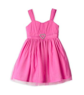 Amy Byer Girls' 4-6X Hot Pink Glitter Mesh Dress