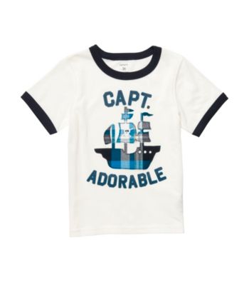 Carter's® Baby Boys' White Short Sleeve Captain Adorable Tee