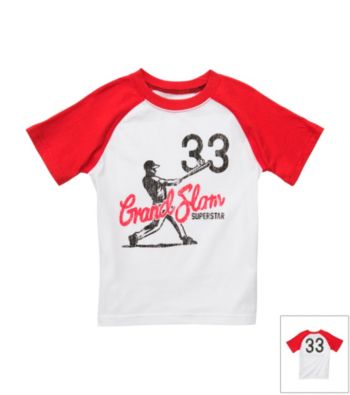 Carter's® Baby Boys' White Short Sleeve Grand Slam Raglan Tee