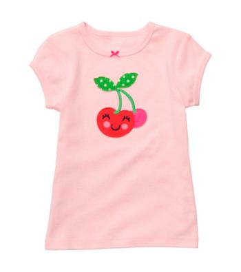 Carter's® Baby Girls' Light Pink Short Sleeve Cherry Tee