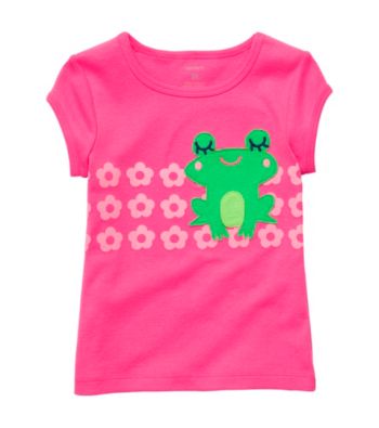 Carter's® Baby Girls' Pink Short Sleeve Frog Tee