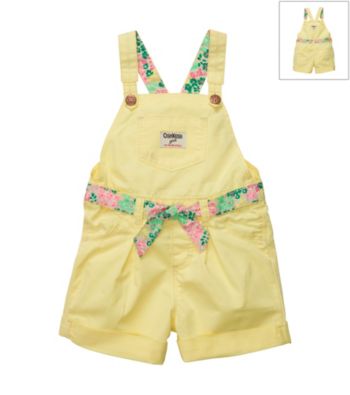 OshKosh B'Gosh® Baby Girls' Yellow Woven Denim Shortall