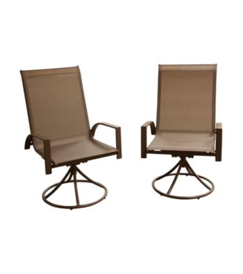 Mission Gallery Set of 2 Textilene Swivel Rocking Patio Chairs