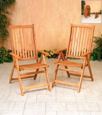 Mission Gallery Set of 2 Acacia Wood Folding Chairs