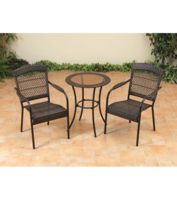 Mission Gallery 3 pc. Brown Resin Wicker Bistro Set