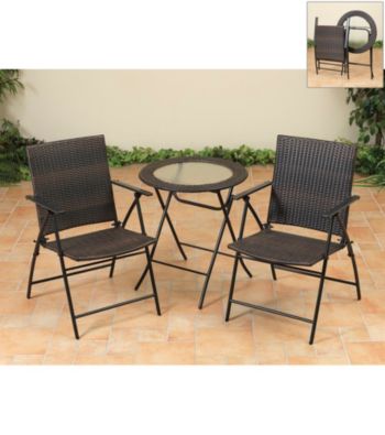 Mission Gallery 3 pc. Brown Folding Resin Wicker Bistro Set