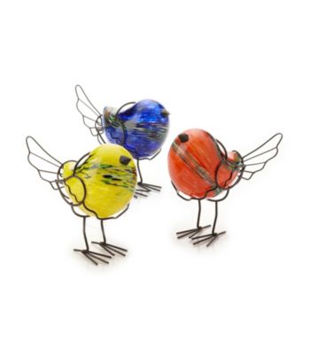 LivingQuarters Glass Bird Garden Décor