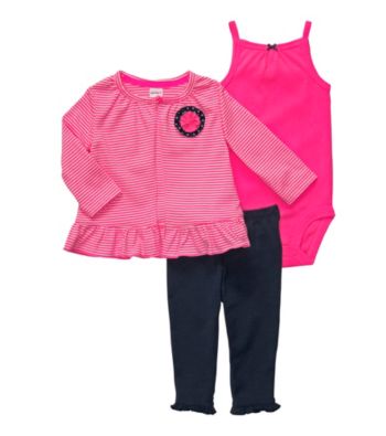 Carter's® Baby Girls' Bright Pink 3-pc. Cardigan Set