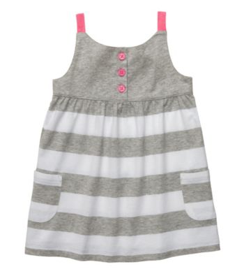 Carter's® Girls' 2T-6X Grey/White Striped Tunic Tank