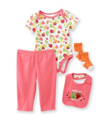 Cuddle Bear® Baby Girls' 4-pc. Fruity Friends Print Take-Me-Home Set
