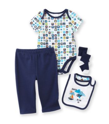 Cuddle Bear® Baby Boys' 4-pc. Always On The Go Print Take-Me-Home Set