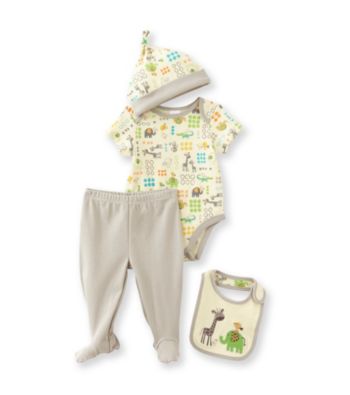 Cuddle Bear® Baby 4-pc. Jungle Friends Print Take-Me-Home Set