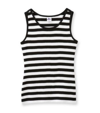 Miss Attitude Girls' 7-16 2x2 Rib Striped Tank