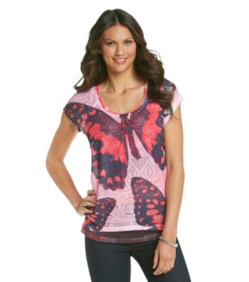 Oneworld Butterfly Mesh Tee