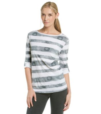 Calvin Klein Performance Boatneck Striped Water Stain Tee