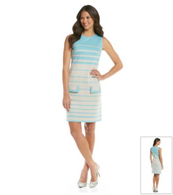 Muse Button Back Verigated Striped Dress