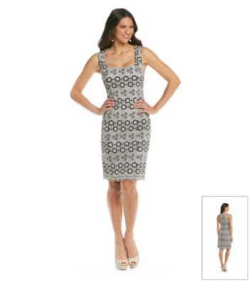 Muse Fitted Pattern Lace Sheath Dress