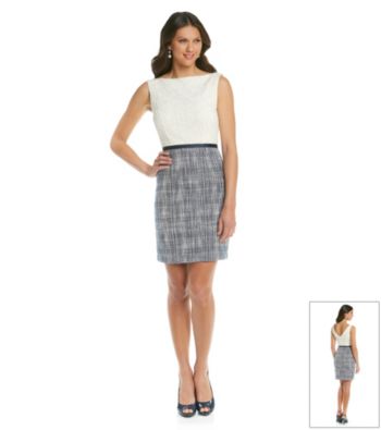 Muse Lace Tweed Combo Sheath Dress