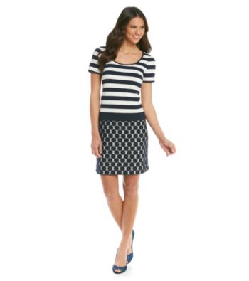 Muse Stripe Knit And Lace Combo Dress