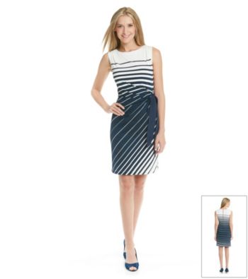 Tahari by Arthur S. Levine® Verigated Stripe Dress