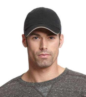 Isotoner® Lake of the Isles™ Men's Black & Khaki Chino Baseball Cap