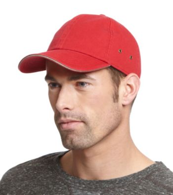 Isotoner® Lake of the Isles™ Men's Red & Khaki Washed Basic Chino Baseball Cap