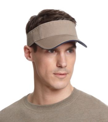 Isotoner® Lake of the Isles™ Men's Khaki & Navy Washed Two-Tone Visor