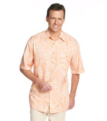 Paradise Collection® Men's Topaz Melon Blast Short Sleeve Tonal Print Woven Shirt