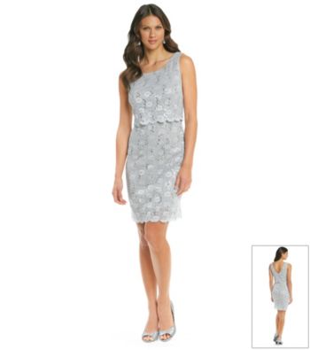 Cachet® Popover Beaded Daisy Lace Dress