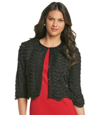 R & M Richards® Scallop Ruffle Shrug
